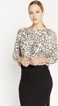 LOLALIZA Trui met luipaardprint - Beige - Maat L/XL