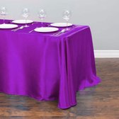 Luxe Tafellaken Katoen - 275x145 cm - Pruim - Satijn Tafelkleed - Eetkamer Decoratie - Tafelen
