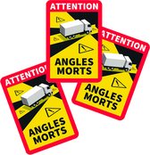 Dode hoek sticker voor Frankrijk tbv vrachtwagen en camper | Angles Morts sticker (voordeelset van 3 stuks)