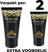 Titan Gel - Gold - 2 stuks - Stimulerende Glijmiddel voor de Man - Keiharde Erecties Voor Mannen - Gel voor Erectie - Erectiepil Is Verleden Tijd - Bevordert Erectie EN Opwinding V