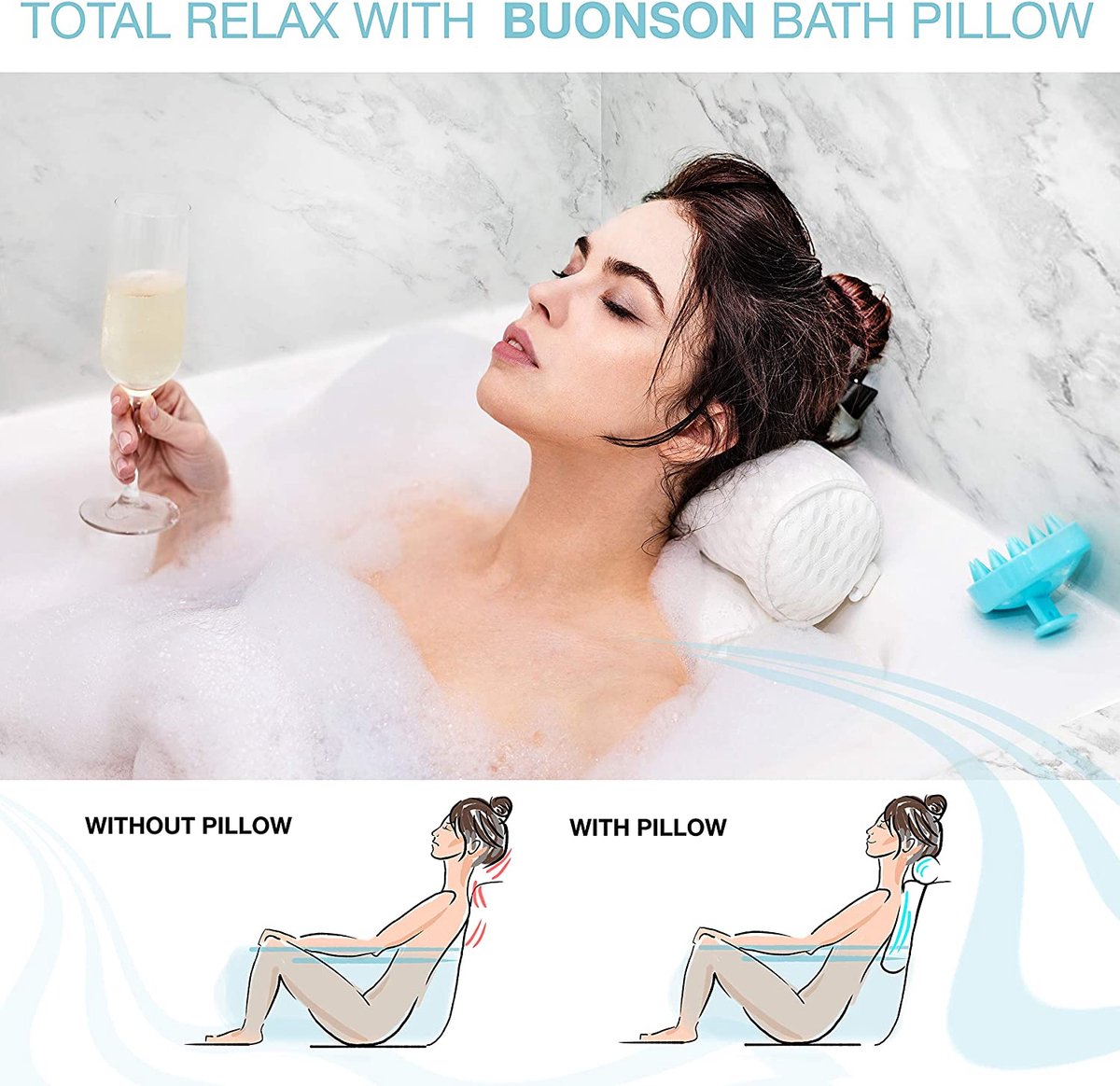 Comfortabele spa bad kussen hoofdsteun zuignap zachte bad kussens badkamer producten bloem vis steen patroon 2131 cm 1 st - vis - vis - online kopen? | Korting tot 59