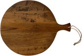 Tapasplank  - houten broodplank  - 43 cm rond - stoer touw