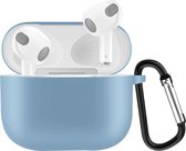 Apple AirPods 3 Hoesje - Mobigear - Classic Serie - Siliconen Hoesje - Blauw - Hoesje Geschikt Voor Apple AirPods 3