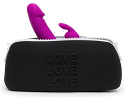 Nooitmeersaai - Opbergtas love love love siliconen met rits - black