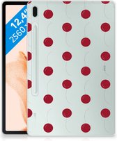TPU Silicone Backcase Samsung Galaxy Tab S7FE Back Cover Kersen met transparant zijkanten