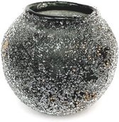 Waxine holder black with golden glitter 10*10*9