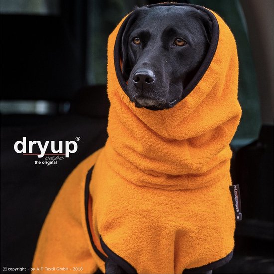 Dryup-Hondenbadjas-badjas voor de hond-Oranje-XL -ruglengte tot 70cm