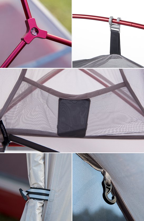 Cloud Up 3 Upgrade - Naturehike - Tente 3 personnes - Léger - Incl. tapis de sol gratuit - 20D 4000MM - Imperméable - Randonnée & Marche