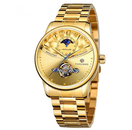 Tourbillon Horloge Goud | Day & Night | Waterafstotend | Cadeau Giftbox | Goud | Automatic Horloges | Automatisch Watchwinder | Skeleton Horloges Unisex Skeleton Herenhorloge Jongens Heren | Vaderdag Cadeau