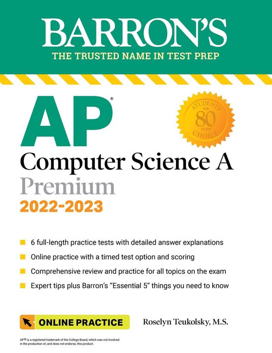 Barron's Test Prep AP Computer Science A Premium, 20222023