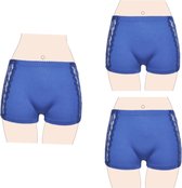 Dames boxershorts 3 pack hoog met kant bewerking XXXL 46-50 donkerblauw