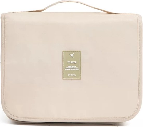 SLC Collection – Toilettas met Ophanghaak – Crème – Off-White – Organizer – Travelbag – Reistas – Beautycase