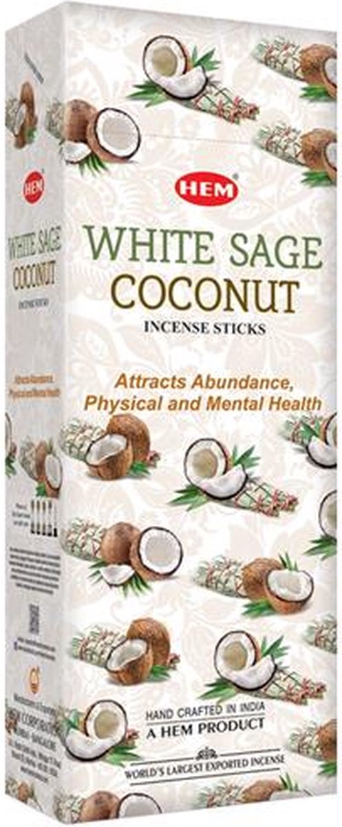 HEM Wierook - White Sage Coconut - Slof / Voordeelbox (6 Pakjes / 120 stokjes) Multicolor