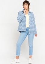 LOLALIZA Tweed overhemd - Blauw - Maat XL
