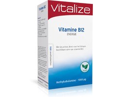 Vitalize Vitamine B12 Energie 100 smelttabletten | Draagt bij aan extra energie bij vermoeidheid en moeheid - Is goed voor het concentratievermogen, het geheugen en de leerprestaties
