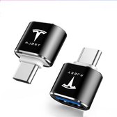 Tesla USB converter oplader telefoon - USB Type-C naar USB-A - Tesla Model X - Tesla Model Y - Tesla Model 3