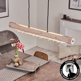 BELANIAN.NL - Zwarte Hanglamp - Houten Hanglamp - Reche Hanglamp LED Natuurlijke Kleuren, 2-lichts - Eetkamer hanglamp - Woonkamer hanglamp Moderne Hanglamp - langwerpige Hanglamp