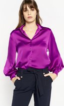 LOLALIZA Satijnen hemd - Fuchsia - Maat 44