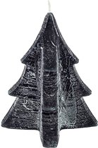 4 x Kerstboom Zwarte Kaarsen - Kerstmis Kaarsjes - Zwart - Set van 4 Kerst Kaarsen - 6,5 cm x 6,5 cm x 8,5 cm