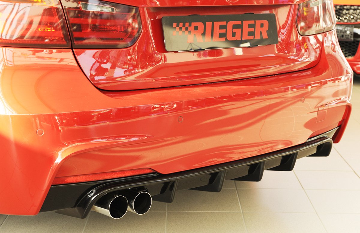 RIEGER - BMW F30 F31 M 3 SERIES - PERFORMANCE DIFFUSER DUAL TIPS LEFT - HIGH GLOSS BLACK