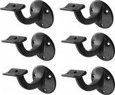 Support main courante noir 65mm - A visser - Selle creuse Hermeta - 3500-70 - 6 pièces