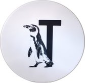 Letterbord T met Pinguïn