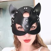 Nooitmeersaai - PU leren BDSM kattenmasker - zwart