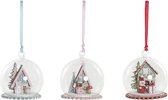 Kerstbal DKD Home Decor Hout Kristal (3 pcs) (9.5 x 9.5 x 11 cm)