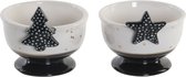Kroonkandelaar DKD Home Decor Wit Zwart (2 pcs) (10 x 9.2 x 8 cm)