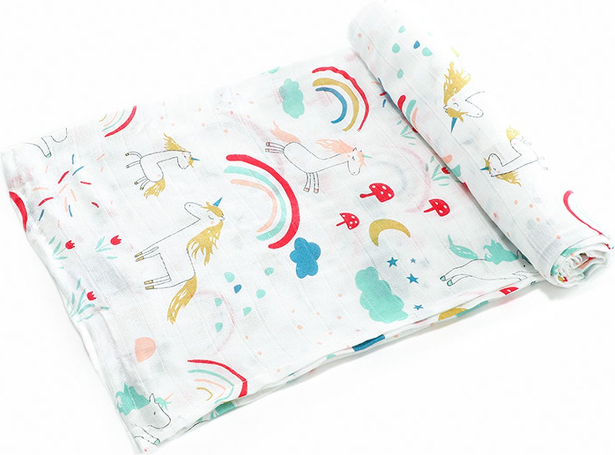 Goedkoopste BY LYNN Hydrofiele Doek XL 120x120 cm - Forest Animals Design - Inbakerdoek & Grote Swaddle - Hydrofiele Luier - Perfect Kraamcadeau