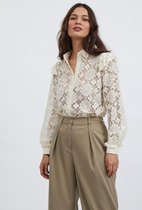 Vila Blouse Viully L/s Lace Shirt 14071341 Birch Dames Maat - W44