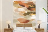 Papier Peint - Papier Papier peint photo Peinture - Or - Rouge - Largeur 160 cm x Hauteur 240 cm