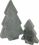 Betonnen kerstbomen - set van 2 - Merry X-Mas