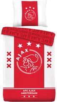 Ajax Dekbed / Dekbedovertrek Wit Rood Wit 140x200cm - Ajax Slaapkamer - Ajax Voetbal - Ajax Amsterdam -