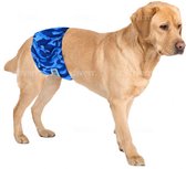 Hondenluier Camouflage blauw Maat S - Wasbaar - Verstelbaar 33-41 cm