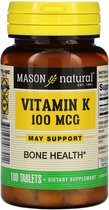 Voordeelpakket: Vitamine K / 100 mcg / Mason Natural / 2 x 100 stuks