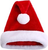 3 stuks Kwaliteit Fluweel Kerstmuts voor kinderen - 44 cm x 29 cm - Rood pluche voor kinderen en volwassenen - Rode Kerstmuts