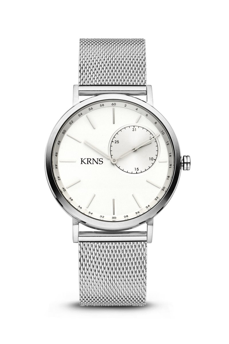 KRNS 3012 - Horloge - Analoog - Heren - Mannen - Milanese band - Zilverkleurig