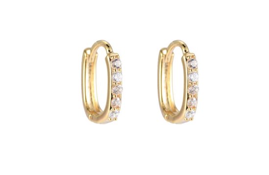 Classy Oorring - Diamanten - Dottilove - 14k Goud verguld - Minimalistisch