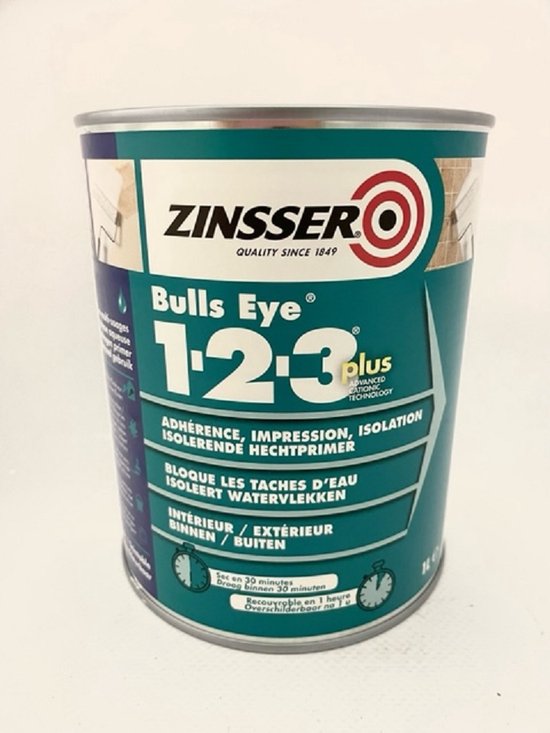 Zinsser Primers Isolerend Type Bulls Eye 123 plus 1 L wit