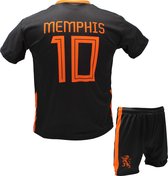Memphis Depay| Nederlands elftal uit Tenue | Voetbal Shirt + broekje set - EK/WK voetbaltenue - Maat M