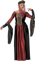 Widmann - Middeleeuwen & Renaissance Kostuum - Geklede Markiezin XL Kostuum Vrouw - rood - XL - Carnavalskleding - Verkleedkleding