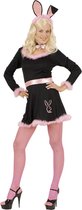 Widmann - Hoer & Stripper & Bunny & Playboy Kostuum - Black Bunny, Zwart Kostuum Vrouw - roze,zwart - Medium - Carnavalskleding - Verkleedkleding
