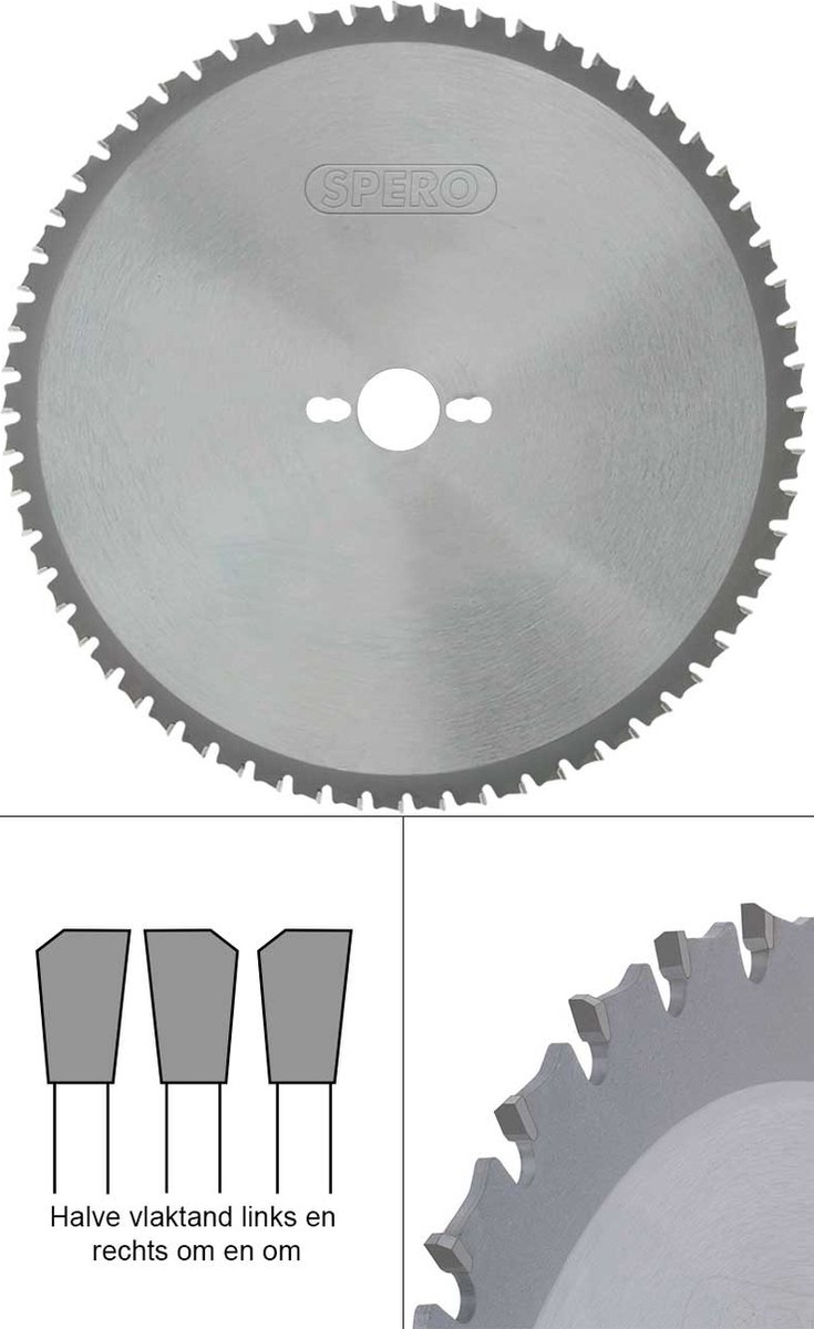 60T x 255mm - metaal - TCT - zaagblad cirkelzaag - asgat 30mm - SPERO