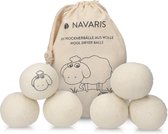 Navaris set van 6 drogerballen - Herbruikbare wasbollen van wol - Zachte was zonder wasverzachter - Ecologisch