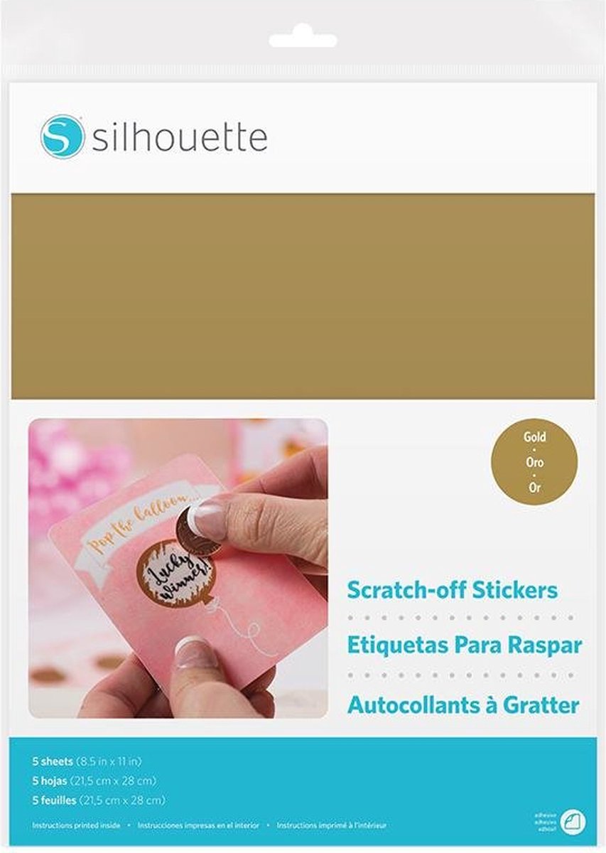 Silhouette | Scratch-Off Stickervellen | Goud | 5 vellen | (S-MEDIA-SCRATCH-GLD)