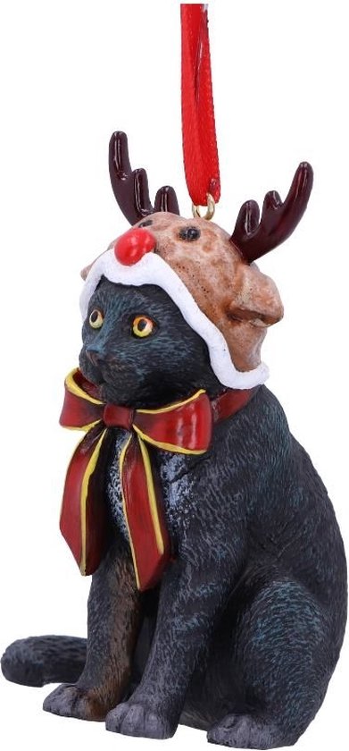 Nemesis Now Boule de Noël Renne Cat Multicolore