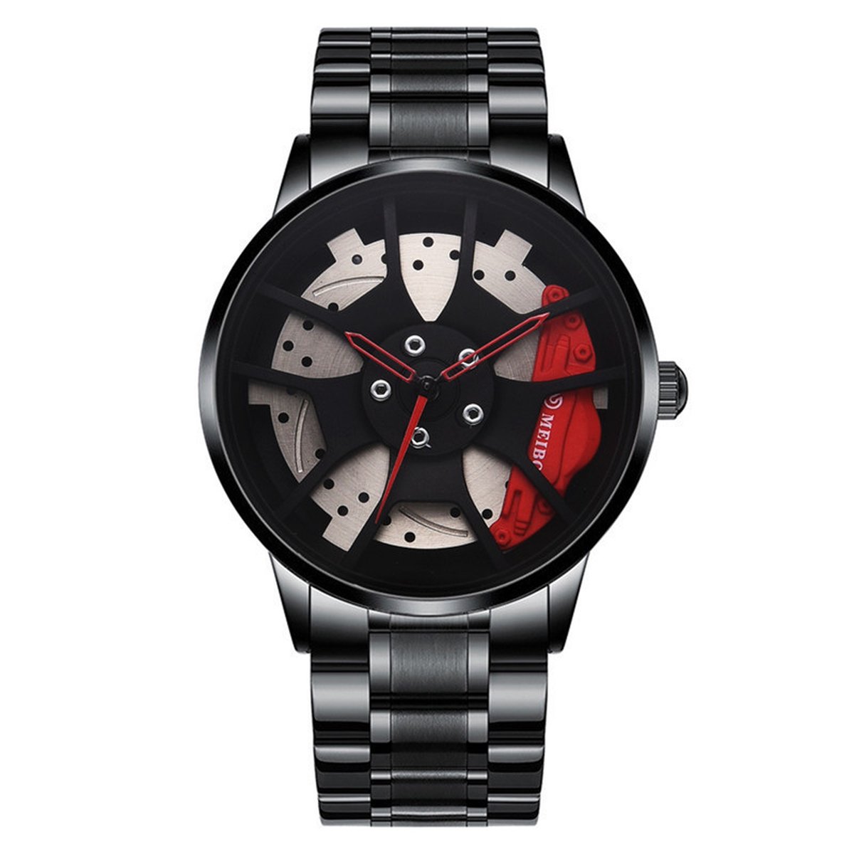Meibo Car Wheel Watch - Black Red - Heren Horloge