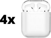 4 Stuks - Clear Hoesje Transparant AirPods 1 en 2
