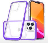 iPhone 13 Pro Max hoesje transparant met bumper Paars - Ultra Hybrid hoesje iPhone 13 Pro Max case